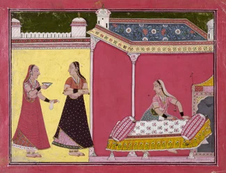 Préparation du lit, Bilaspur, vers 1690-1700